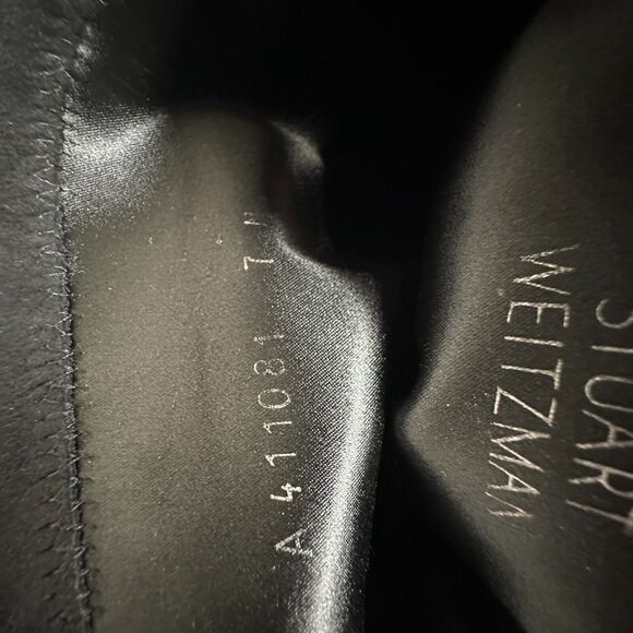 Stuart Weitzman Black Suede Lowland Over-The-Knee Flat Heel Lace up Boots 7 - Picture 11 of 16
